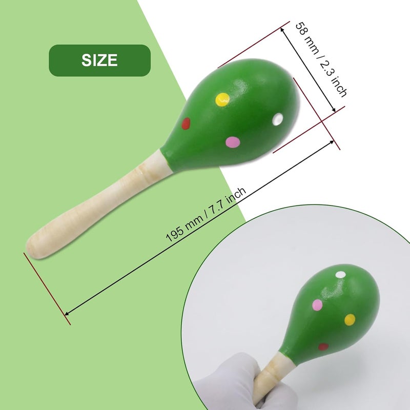 Cheerock Wooden Maracas Set, Latin Salsa Rumba Shakers, Hand Percussion Rattles for Rhythm and Music Making, Ideal for Bands, Ensembles, Classrooms and Parties, Pack of 2 - Image 4
